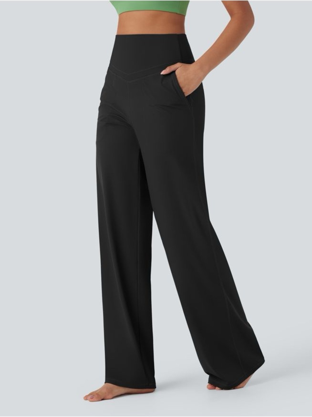 Halara UltraSculpt High Waisted Straight Leg Yoga Pants Black M